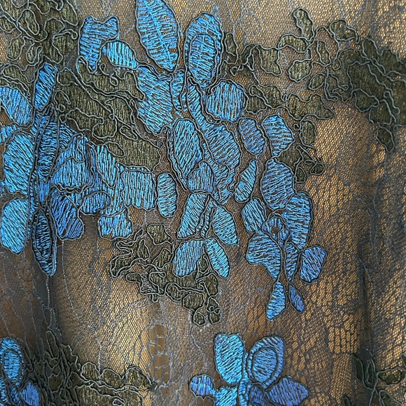 BCBG Floral Blue & Black Dress - Picture 4 of 4